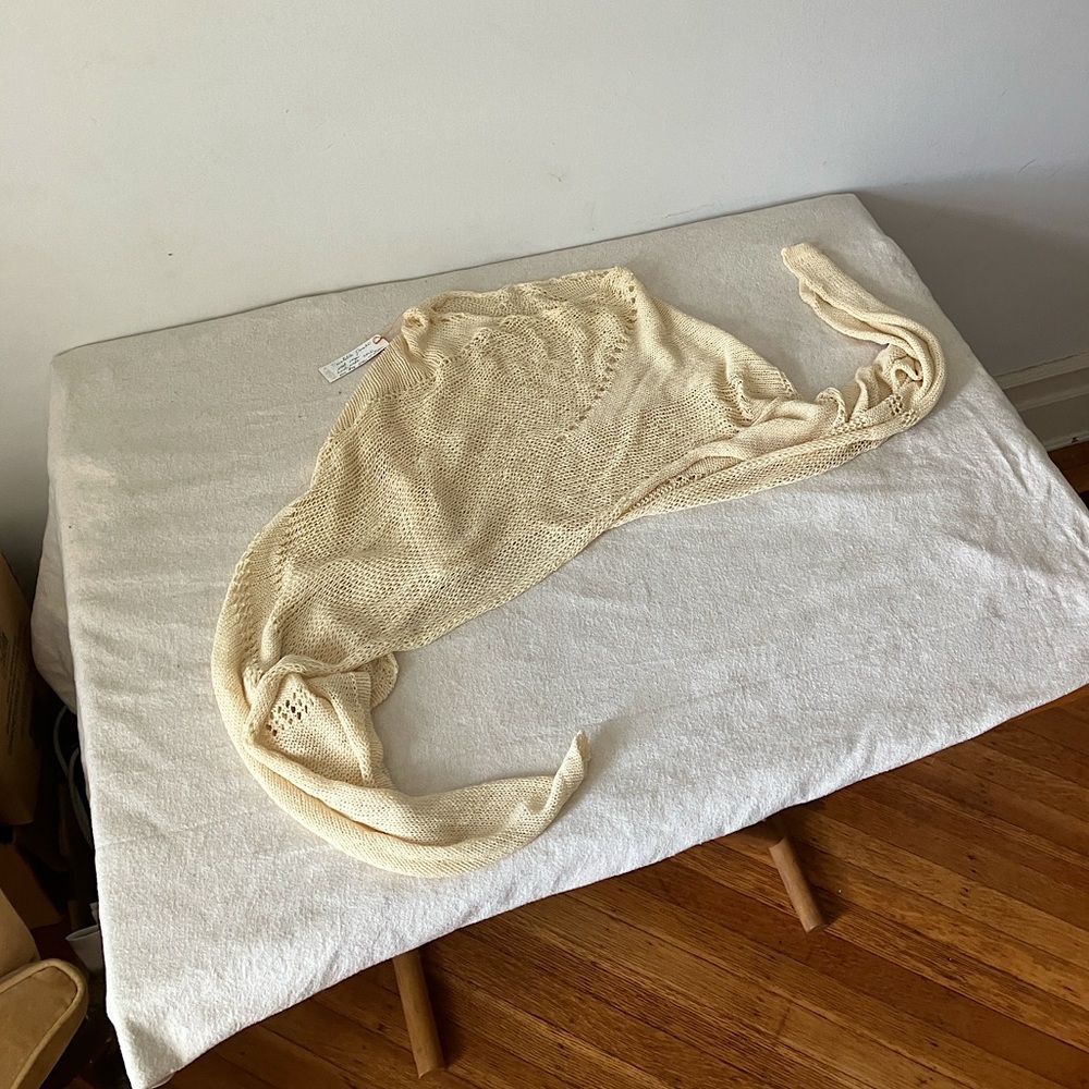NWT Cream colored poncho by Janell Wysock